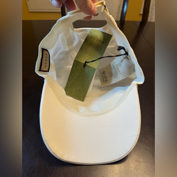 New Gucci GG Logo White Green Baseball Hat Size L - Picture 9 of 12